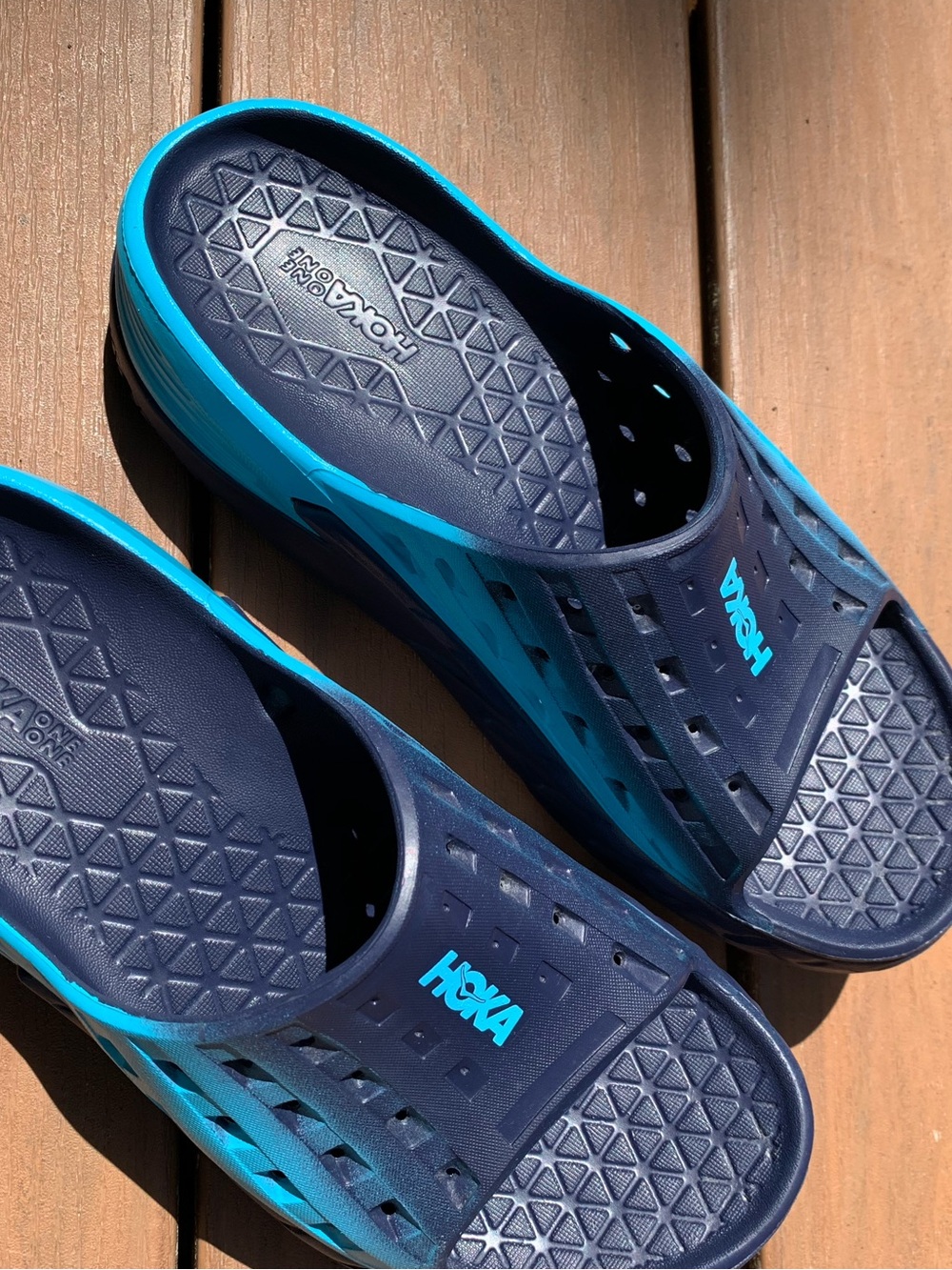 Hoka Black and Teal Slide Sandals - Picture 12 of 12